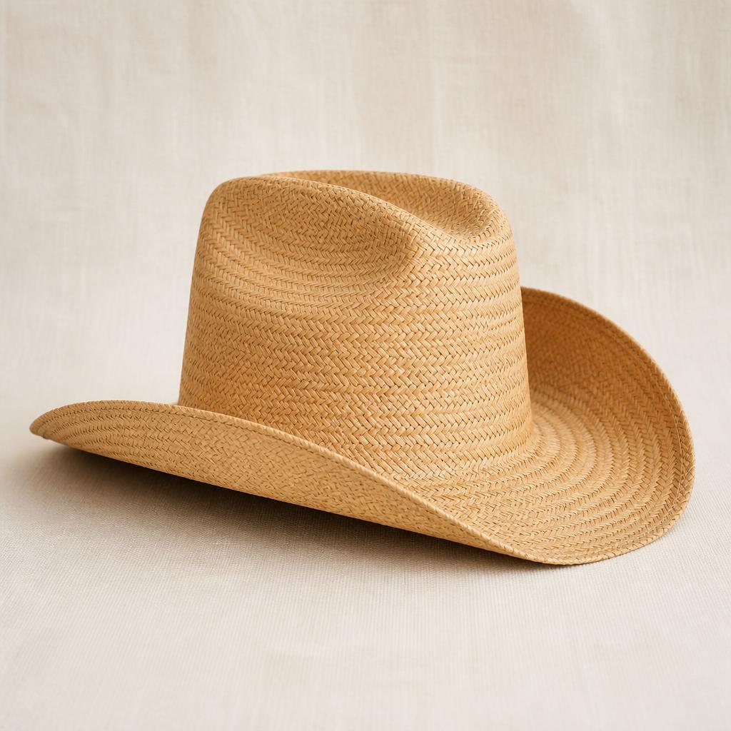 The Cowboy natural straw hat, adult size, ready to personalise