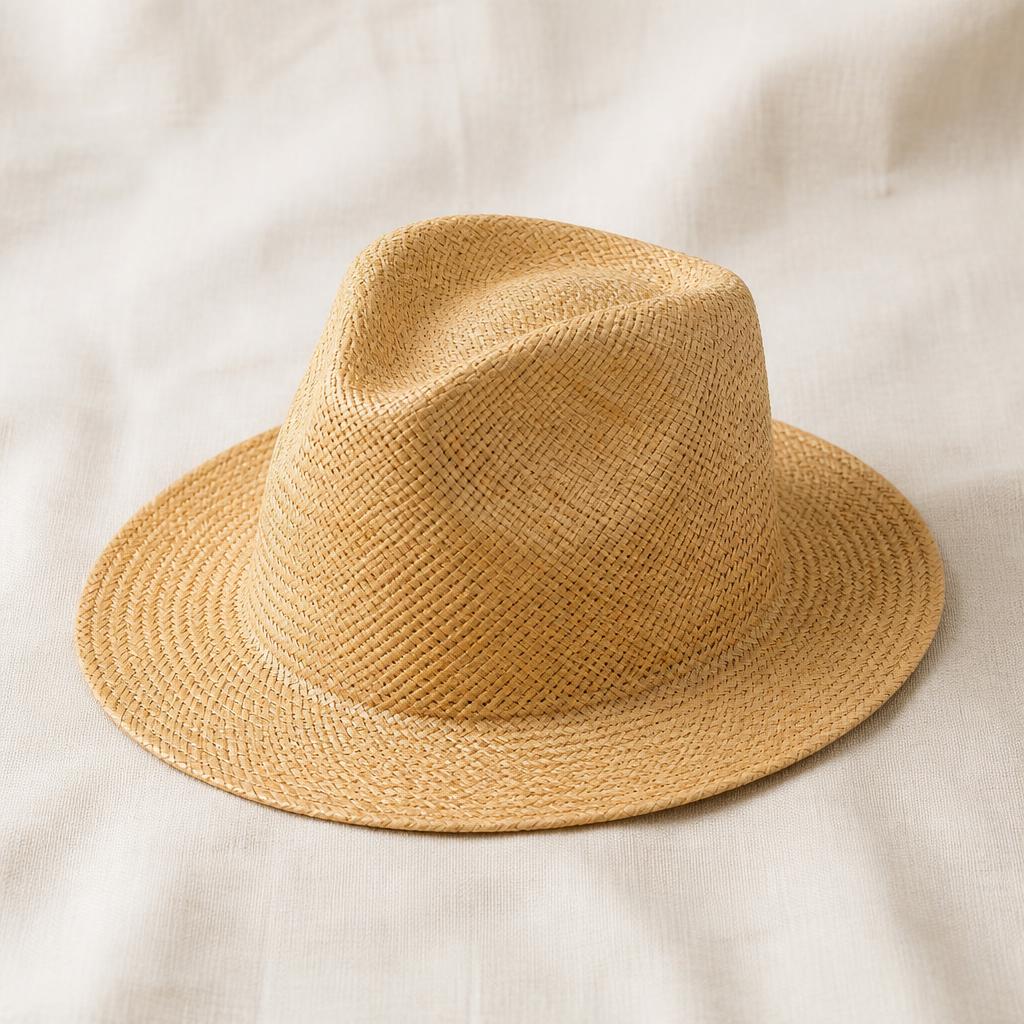 The Fedora natural straw hat, adult size, ready to personalise